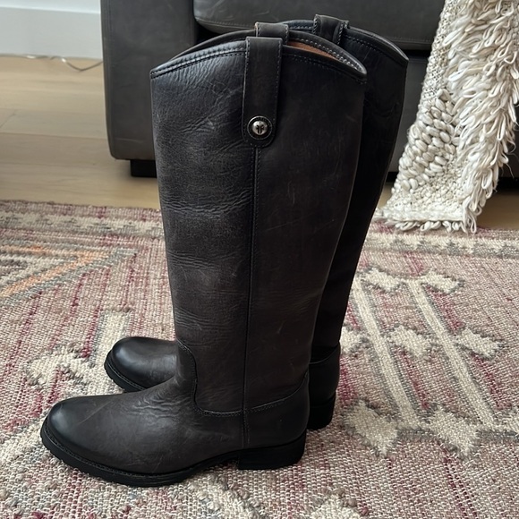 Frye | NWOB Melissa Button Lug Tall Boot in Smoke - Size US 7 - Picture 3 of 11